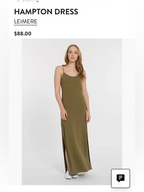 Leimere Hampton dress Olive green S NWT